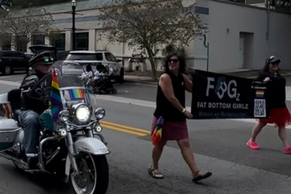 Motorcycle with pride flag